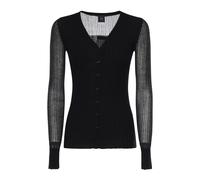 Pinko - Cardigan Léger en Maille Côtelée - Femme - Pulls - Noir - Taille: 38 FR