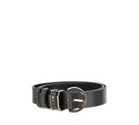 Pinko - Ceinture en cuir à boucle cloutée - Femme - Accessoires - Noir - Taille: L