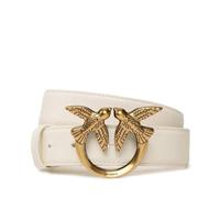 Pinko Ceinture Love Berry H3 en cuir crème femme - doré antique - 90 cm