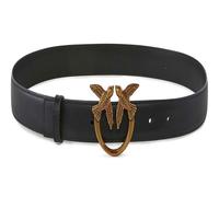 PINKO Ceinture noir en cuir pour femme - Love Berry H3 Belt Black - Antique Gold 296322 85 cm