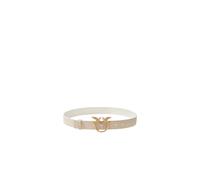 Pinko - Ceinture Réversible en Cuir avec Boucle Logo - Femme - Accessoires - Beige - Taille: S