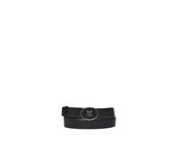 Pinko - Ceinture à boucle ovale émaillée - Femme - Accessoires - Noir - Taille: L