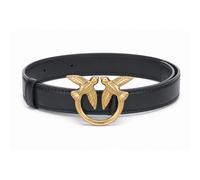 Pinko Ceinture Love Berry H3 cuir noir pour femme Antique Gold 85 cm