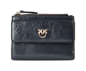 PINKO Compact Wallet Porte-monnaie Cuir 13 cm noir