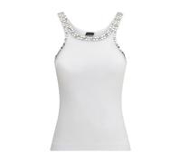 Pinko - Coriandoli Tank Top - Femme - Tops - Blanc - Taille: 36 FR