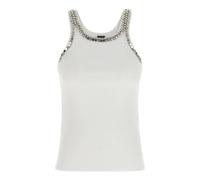 Pinko - Coriandoli Tank Top - Femme - Tops - Blanc - Taille: 40 FR