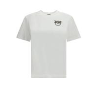 Pinko - Cotton Crew Neck T-Shirt - Femme - Tops - Blanc - Taille: 38 FR