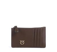 Pinko Cuir Porte-Cartes Airone Cardholder Marrone Castano - Antique Gold Brun