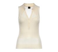 Pinko - Débardeur côtelé sans manches - Femme - Tops - Beige - Taille: 40 FR