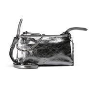 PINKO Double Mini Sac pochette Cuir 20 cm couleur argent