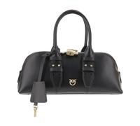 Pinko - Escape Horizontal Leather Bowling Bag - Femme - Sacs - Noir - Taille: ONE Size