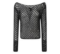 Pinko - Faglia Knit - Femme - Tops - Noir - Taille: 38 FR