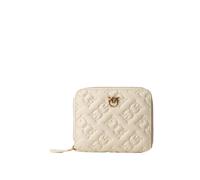 Pinko, Femme, Accessoires, Beige, Taille: ONE Size Portefeuille Love Birds Monogram