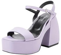Pinko Femme Fantine Wedge Nappa Sandale cale, Y13 Iris, 38 EU Large