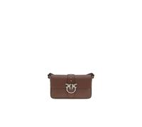 Pinko, Femme, Sacs, Brun, Taille: ONE Size Portefeuille Bi-Fold en Cuir Véritable avec Fentes pour Cartes