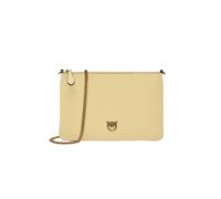 Pinko Sac à Bandoulière en Cuir, Jaune Vanille, 24 x 16,5 x 2 cm, avec fermeture éclair, poche intérieure, bandoulière amovible en chaîne, Galvanica or antique