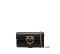 PINKO Sac pochette Love One cuir 19 cm noir