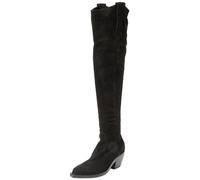 Pinko Femme Strauss Texano Cuissard Suede Botte de Western, Z99 Noir Limousine, 40 EU