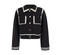 Pinko - Gilet en dentelle Mérinos - Femme - Pulls - Brun - Taille: 38 FR