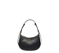 Pinko Half Moon Mini FL en Soie de Veau, Sac Femme, Z99q_Noir/Or Antique