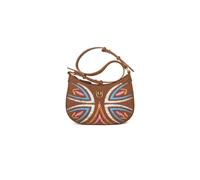 Pinko - Half Moon Mini Fl Suede + Ricamo Rafia - Femme - Sacs - Brun - Taille: ONE Size