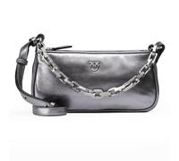 PINKO Half Moon Sac à main Cuir véritable 23 cm couleur argent
