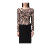 Pinko - Haut à Manches Longues en Maille Imprimée - Femme - Tops - Multicolore - Taille: 36 FR