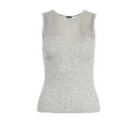 Pinko - Haut en Tricot Côtelé Gris avec Paillettes - Femme - Tops - Gris - Taille: 42 FR
