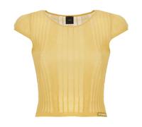 Pinko - Haut Jaune en Coton avec Patch Logo - Femme - Blouses et Chemises - Jaune - Taille: 40 FR