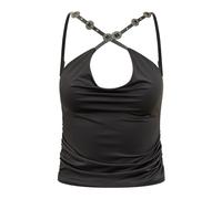 Pinko - Haut sans manches ajusté et drapé - Femme - Tops - Noir - Taille: 42 FR