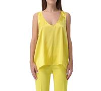 Pinko - Haut sans Manches Jaune avec Finition Satinée - Femme - Tops - Jaune - Taille: 38 FR