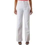 Pinko - Jean Évasé en Denim - Femme - Pantalons - Blanc - Taille: W31