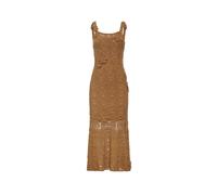 Pinko - Juncus Crochet Midi Dress - Femme - Robes - Brun - Taille: 36 FR