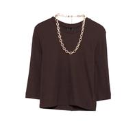 Pinko - Kimberly Cropped T-shirt - Femme - Pulls - Brun - Taille: 36 FR