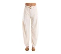 Pinko - Lexy Wide Pantalons - Femme - Pantalons - Beige - Taille: 42 FR