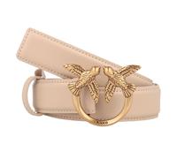 Pinko Ceinture Love Birds en cuir doux main soie beige pour femme, beige, S