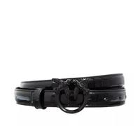 Pinko Love Berry H2 Belt Veau Miroir Ceinture, Z99b_Noir Limousine Block Color, L Femme