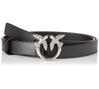 Pinko Love Berry H2 Belt Veau Set Ceinture Femme, Z99o_noir-old Silver, L