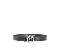 Pinko Love Berry H3 Ceinture de veau en soie, ceinture femme, Z99o_noir-old Silver, S, Z99o_noir-old Silver, S