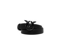 Pinko - Ceinture en cuir Love Berry Color Block - Femme - Accessoires - Noir - Taille: XS