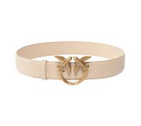 Pinko - Love Berry Leather Belt - Femme - Accessoires - Beige - Taille: M