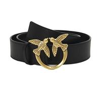 Pinko Love Berry Simply H4 Belt Vis Ceinture, Z99q_Noir-Antique Gold, M Femme