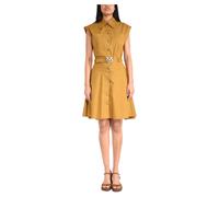 Pinko - Love Birds Belted Shirt Dress - Femme - Robes - Brun - Taille: 40 FR