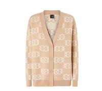 Pinko - Love Birds Jacquard Cardigan Sweater - Femme - Pulls - Brun - Taille: 38 FR