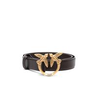 Pinko - Love Birds Leather Belt 3cm - Femme - Accessoires - Noir - Taille: S