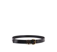 Pinko - Love Birds Leather Belt - Femme - Accessoires - Noir - Taille: S