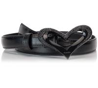 Pinko Love Heart H2 Belt Cuir Vintage Ceinture, Z99b_Noir Limousine Block Color, L Femme