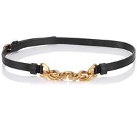Pinko Love Night Chain H1 Belt Cuir Ceinture, Z99q_Noir-Antique Gold, M Femme