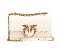 Pinko Sac porté épaule Love One Mini cuir finement grainé blanc femme