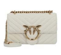 PINKO Love One Mini - Sac bandoulière cuir 21 cm blanc/beige, bride à bouton